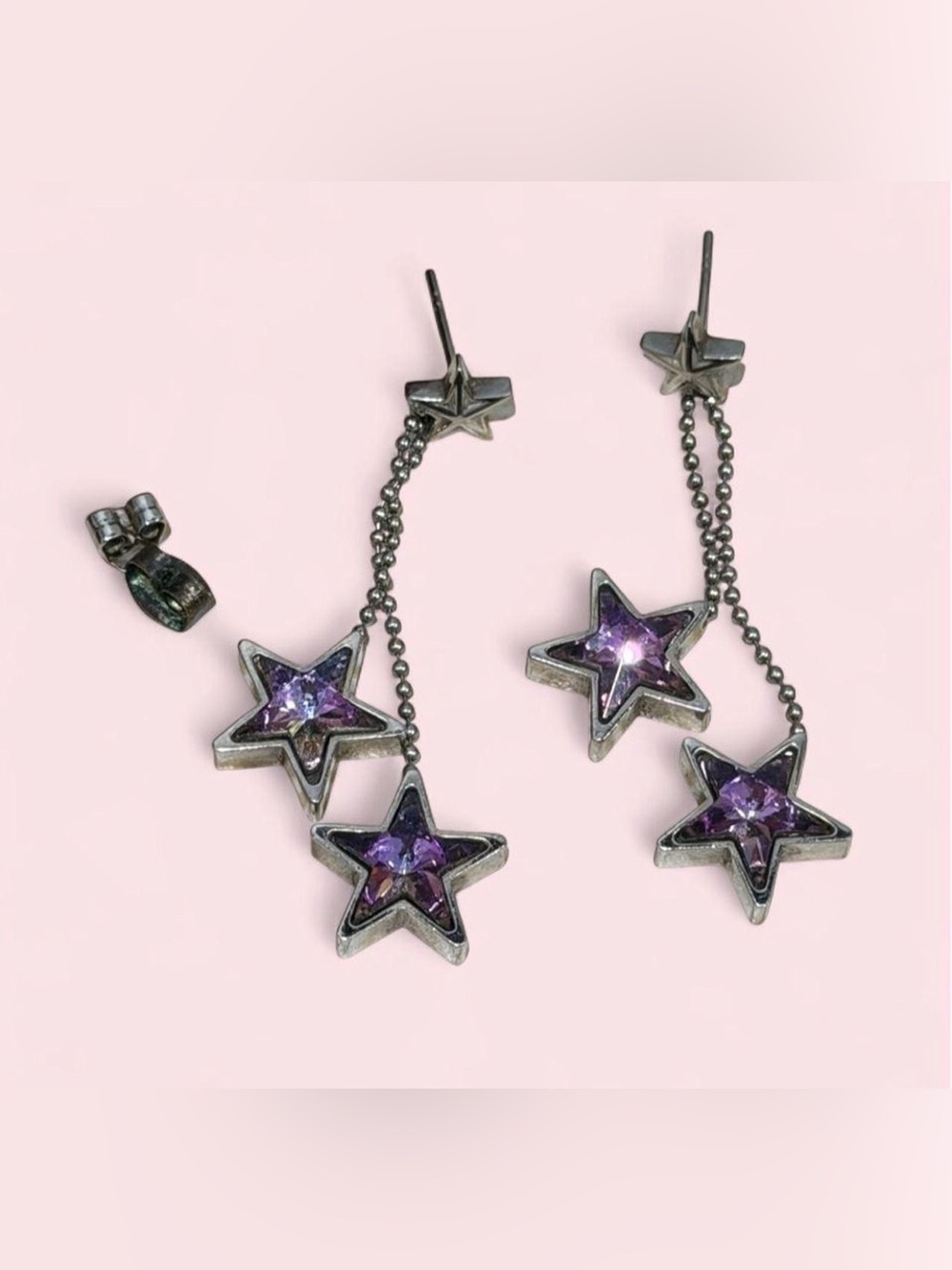 Swatch purple crystal dangles